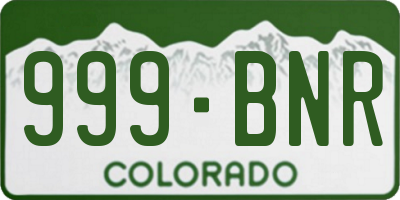 CO license plate 999BNR