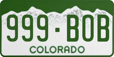 CO license plate 999BOB