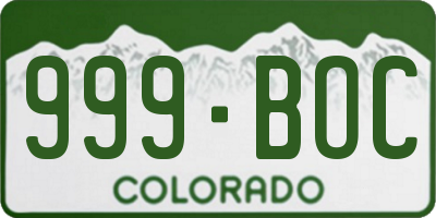 CO license plate 999BOC