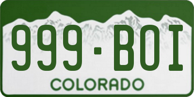 CO license plate 999BOI