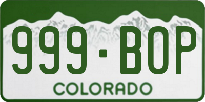 CO license plate 999BOP