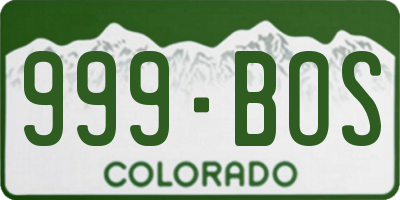 CO license plate 999BOS