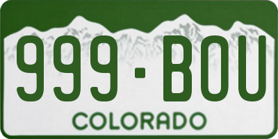 CO license plate 999BOU