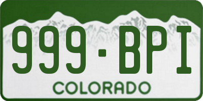 CO license plate 999BPI