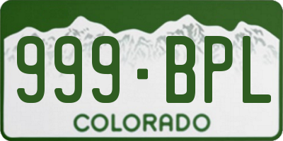 CO license plate 999BPL
