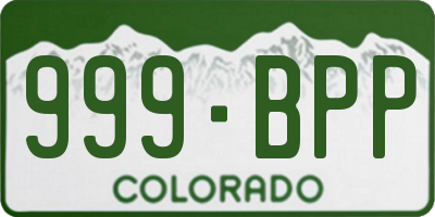CO license plate 999BPP
