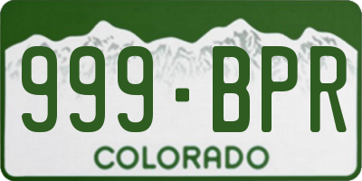CO license plate 999BPR