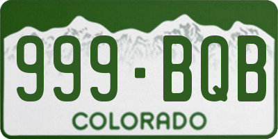 CO license plate 999BQB