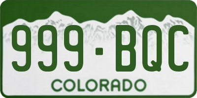 CO license plate 999BQC