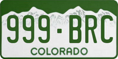 CO license plate 999BRC