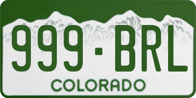 CO license plate 999BRL