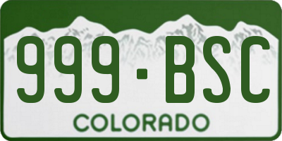 CO license plate 999BSC