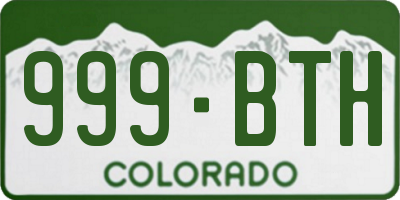 CO license plate 999BTH