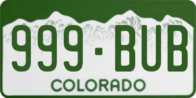 CO license plate 999BUB