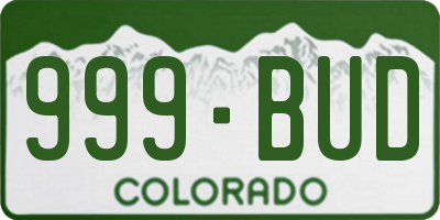 CO license plate 999BUD