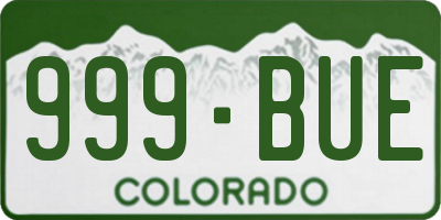 CO license plate 999BUE