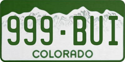 CO license plate 999BUI