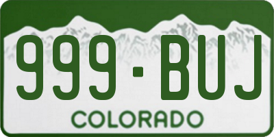 CO license plate 999BUJ