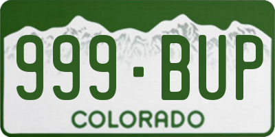 CO license plate 999BUP
