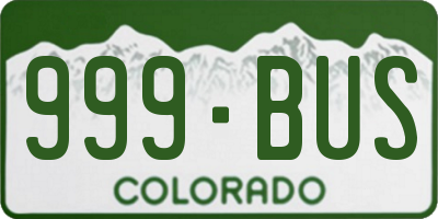 CO license plate 999BUS