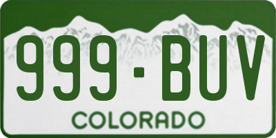 CO license plate 999BUV