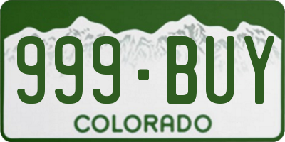 CO license plate 999BUY