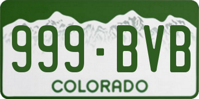 CO license plate 999BVB