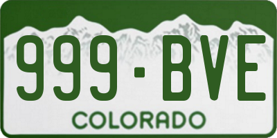 CO license plate 999BVE