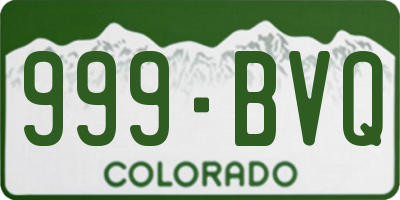 CO license plate 999BVQ