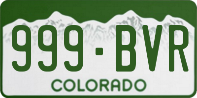 CO license plate 999BVR
