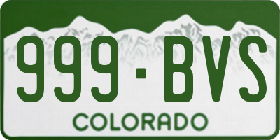 CO license plate 999BVS