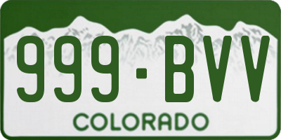 CO license plate 999BVV