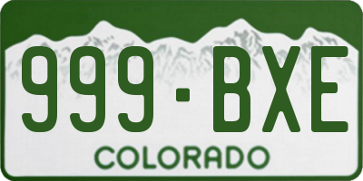 CO license plate 999BXE