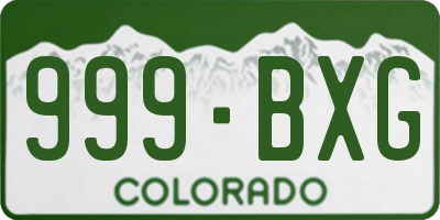 CO license plate 999BXG