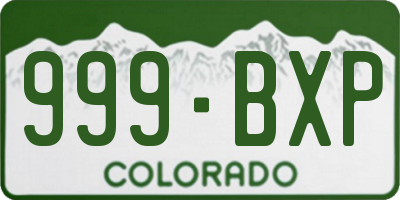 CO license plate 999BXP