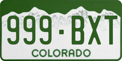 CO license plate 999BXT