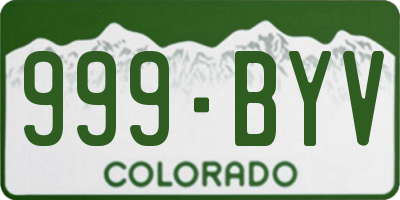 CO license plate 999BYV