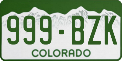 CO license plate 999BZK