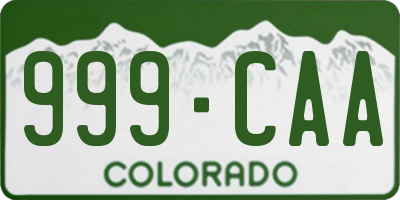 CO license plate 999CAA