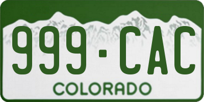 CO license plate 999CAC