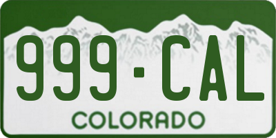 CO license plate 999CAL