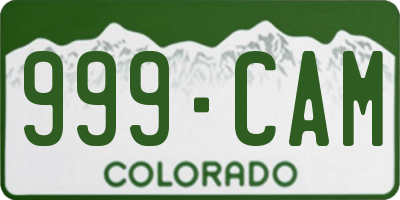 CO license plate 999CAM
