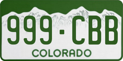 CO license plate 999CBB