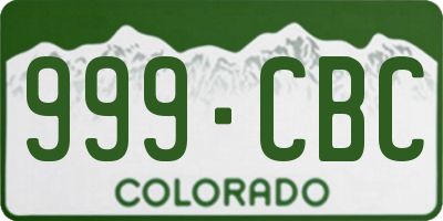 CO license plate 999CBC