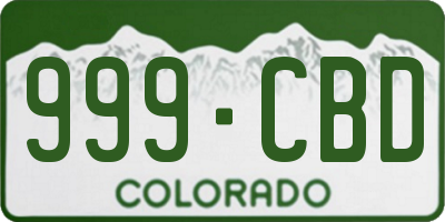 CO license plate 999CBD