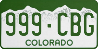 CO license plate 999CBG