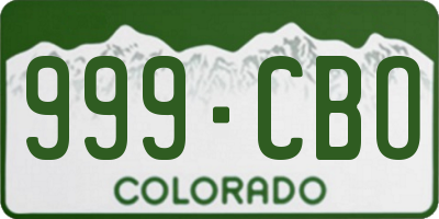 CO license plate 999CBO