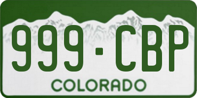 CO license plate 999CBP