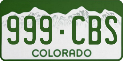 CO license plate 999CBS
