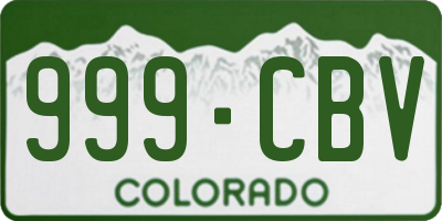 CO license plate 999CBV